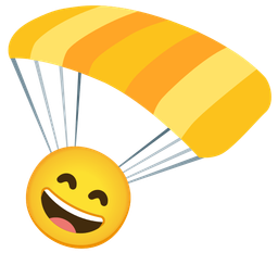 Parachute and Grinning face with smiling eyes