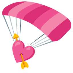 parachute and heart with arrow