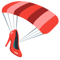parachute and high-heeled shoe