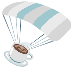 parachute and hot beverage