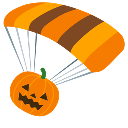 parachute and jack-o-lantern