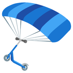 parachute and kick scooter