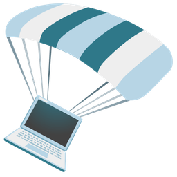 parachute and laptop