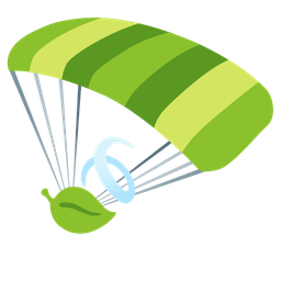 parachute and leaf fluttering in wind