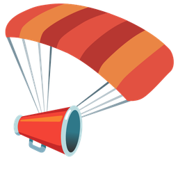 parachute and megaphone