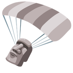 parachute and moai