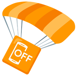 parachute and mobile phone off