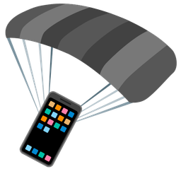 parachute and mobile phone