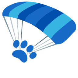 parachute and paw prints