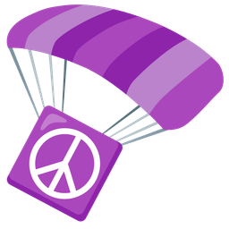 parachute and peace symbol
