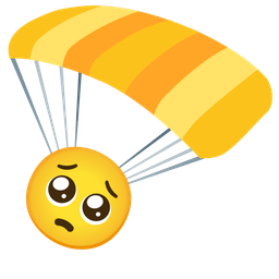 parachute and pleading face