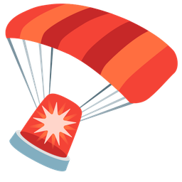 parachute and police car light