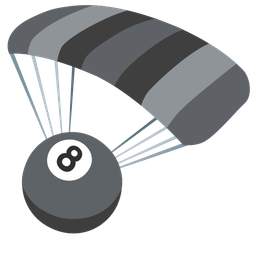 parachute and pool 8 ball