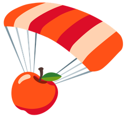 parachute and red apple