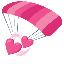 parachute and revolving hearts