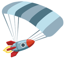 parachute and rocket