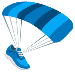 parachute and running shoe