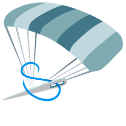 parachute and sewing needle