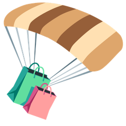 parachute and shopping bags