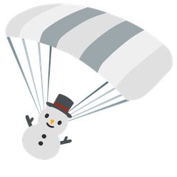 parachute and snowman without snow