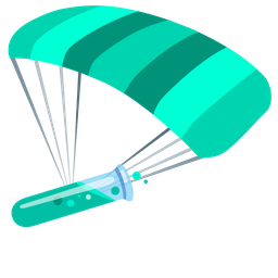 parachute and test tube