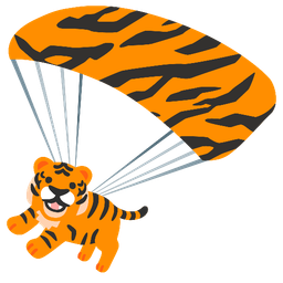 parachute and tiger face