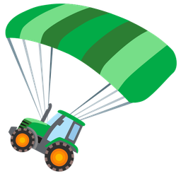 parachute and tractor