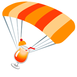 parachute and tropical drink