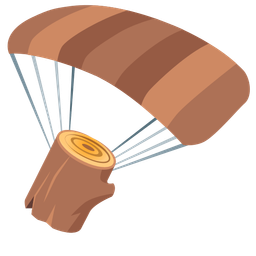 parachute and wood