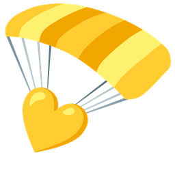 parachute and yellow heart