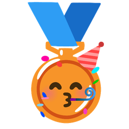 partying face and 3rd place medal