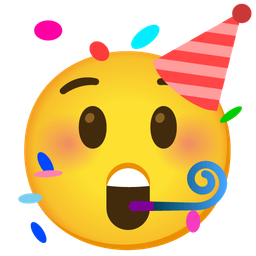 partying face and astonished face