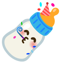 partying face and baby bottle