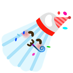 partying face and badminton