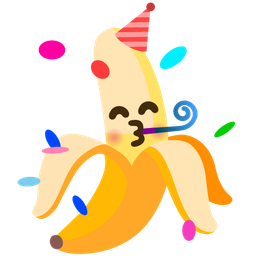 partying face and banana