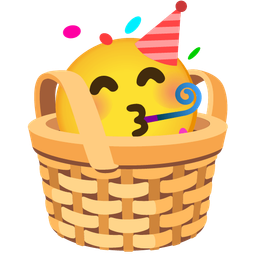 partying face and basket