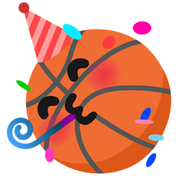 partying face and basketball