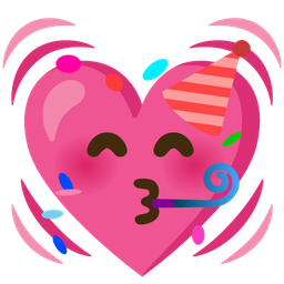 partying face and beating heart