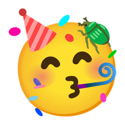 partying face and beetle