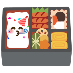 partying face and bento box