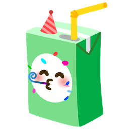 partying face and beverage box