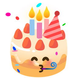 partying face and birthday cake