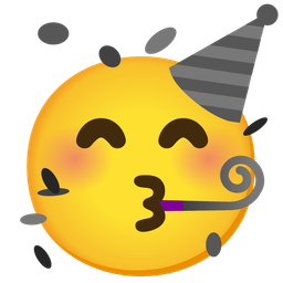 partying face and black heart