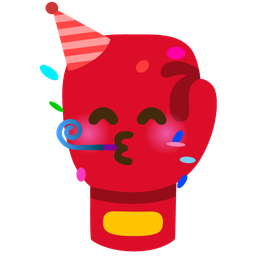 partying face and boxing glove