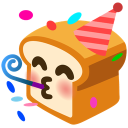 partying face and bread