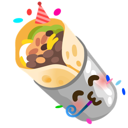 partying face and burrito