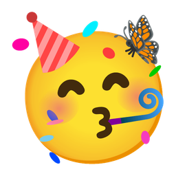 partying face and butterfly