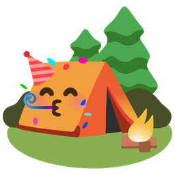 partying face and camping