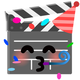 Partying face and Clapper board