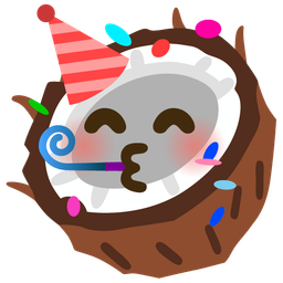 partying face and coconut